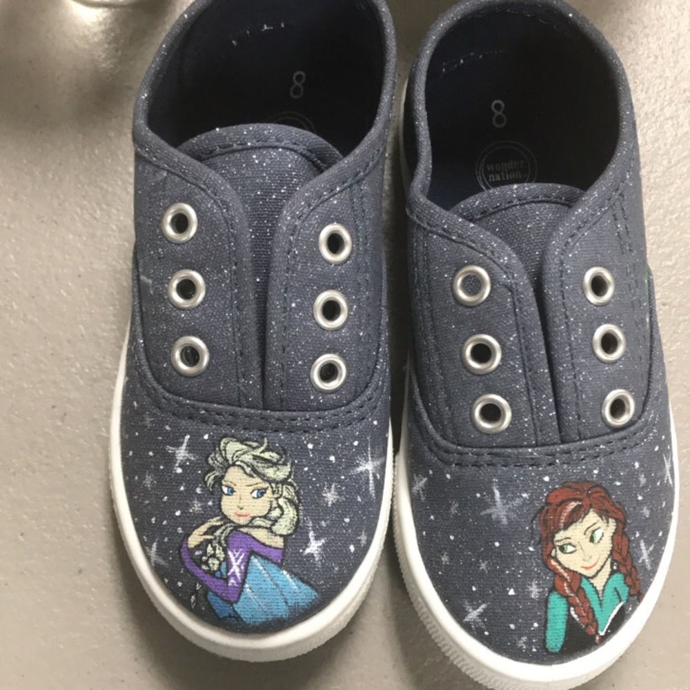 Hand painted frozen shoes